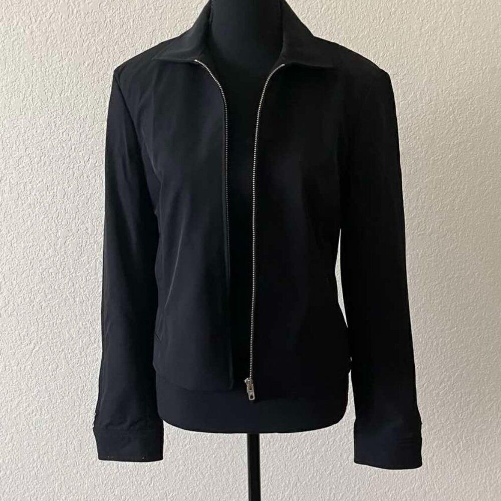 BCBGMaxAzria black front zipper long sleeve women's jacket size 4 - Picture 2 of 16